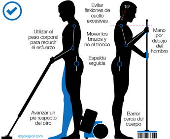 Postura correcta para barrer