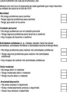 test Eq-5D para medir calidad de vida en pacientes con dolor de espalda